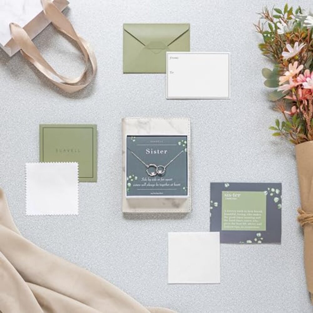 Sterling Silver Interlocking Circle Necklace Eleg… - image 7